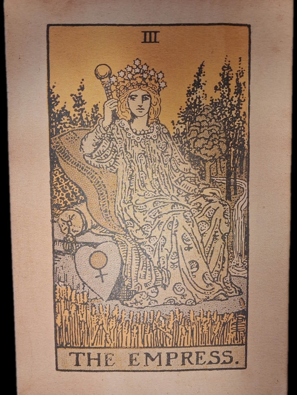 The Empress Art Print - Gold and Black Tarot Illustration